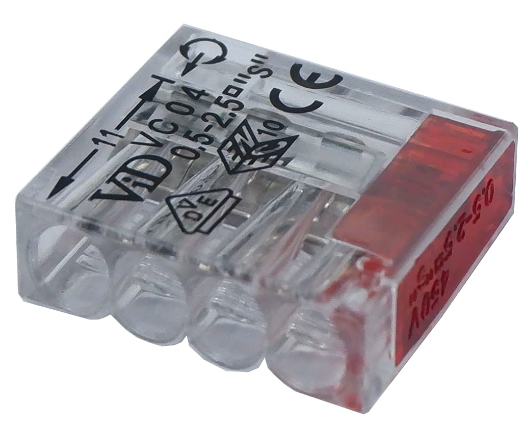 Bornes Enfichables ViD 5X 0,5-2,5mm² - Lot De 100 - Pour Câbles Électriques - Certifié VDE/CE