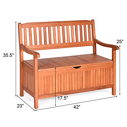 Wooden Outdoor Bench with Storage Organizer New Home Gift
