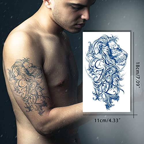 8 Sheet Semi Permanent Tattoos, Waterproof And Long-Lasting 2 Weeks, Plant-Based Ink Realistic Fake Tattoos Stickers For Women Men And Kids (F) Christmas Gift #TOP1