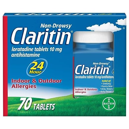 Claritin 24 Hour Allergy Medicine, Non-Drowsy Prescription Strength Allergy Relief, Loratadine Antihistamine Tablets, 70 Count