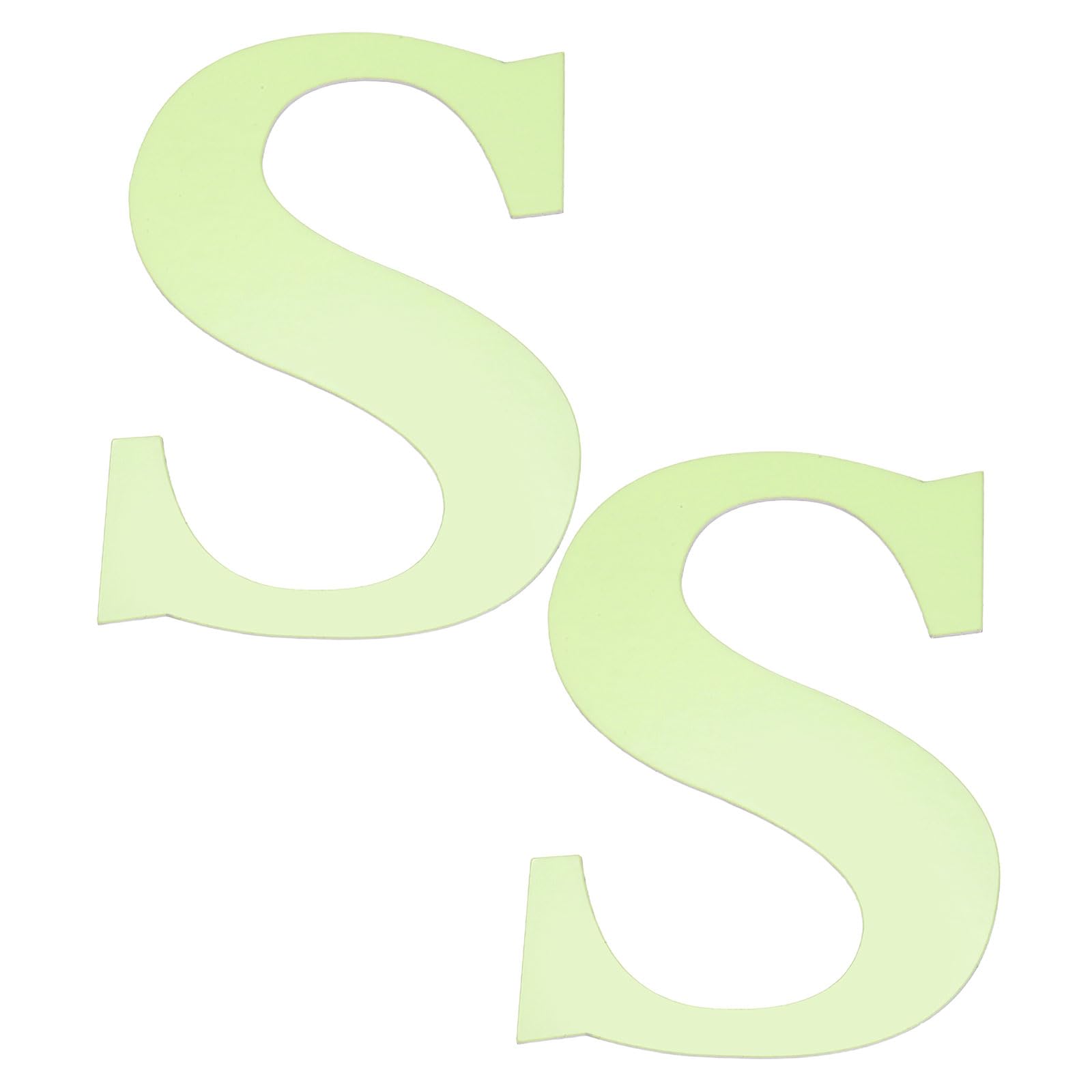 sourcing map 2Pcs 3D Alphabet Mirror Wall Stickers, 3.9" Letter S Self-Adhesive Glow in the Dark Sticker for DIY Party Wedding House Room Bedroom Wall Decoration, Fluorescent Green