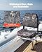 VEVOR Camo Boat Seat, Camouflage Low Back Folding Fishing Boat Seat 2 Pack with Thickened Sponge Cushion & PU Polyester Fabric, Strong PP Frame, Flip Up for Boats, Yachts, Ships