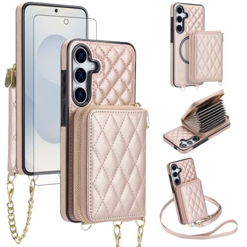 Étui portefeuille amovible pour Samsung S25 FE avec blocage RFID et bandoulière