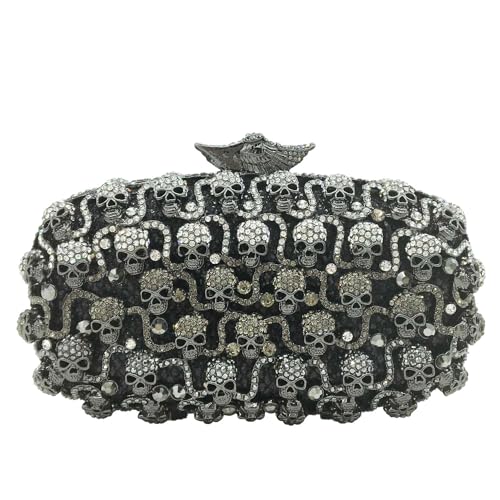 Image of DJBM Glitter Skulls Rhinestone Purse Women's Clutch Handbags Crystal Evening Bags Diamond Evening Clutches for Party Prom