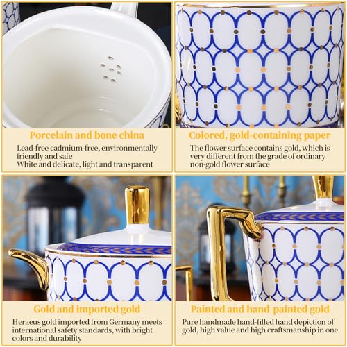 Jidaonop 57 15Pcs Bone China Tea Set thumb #5