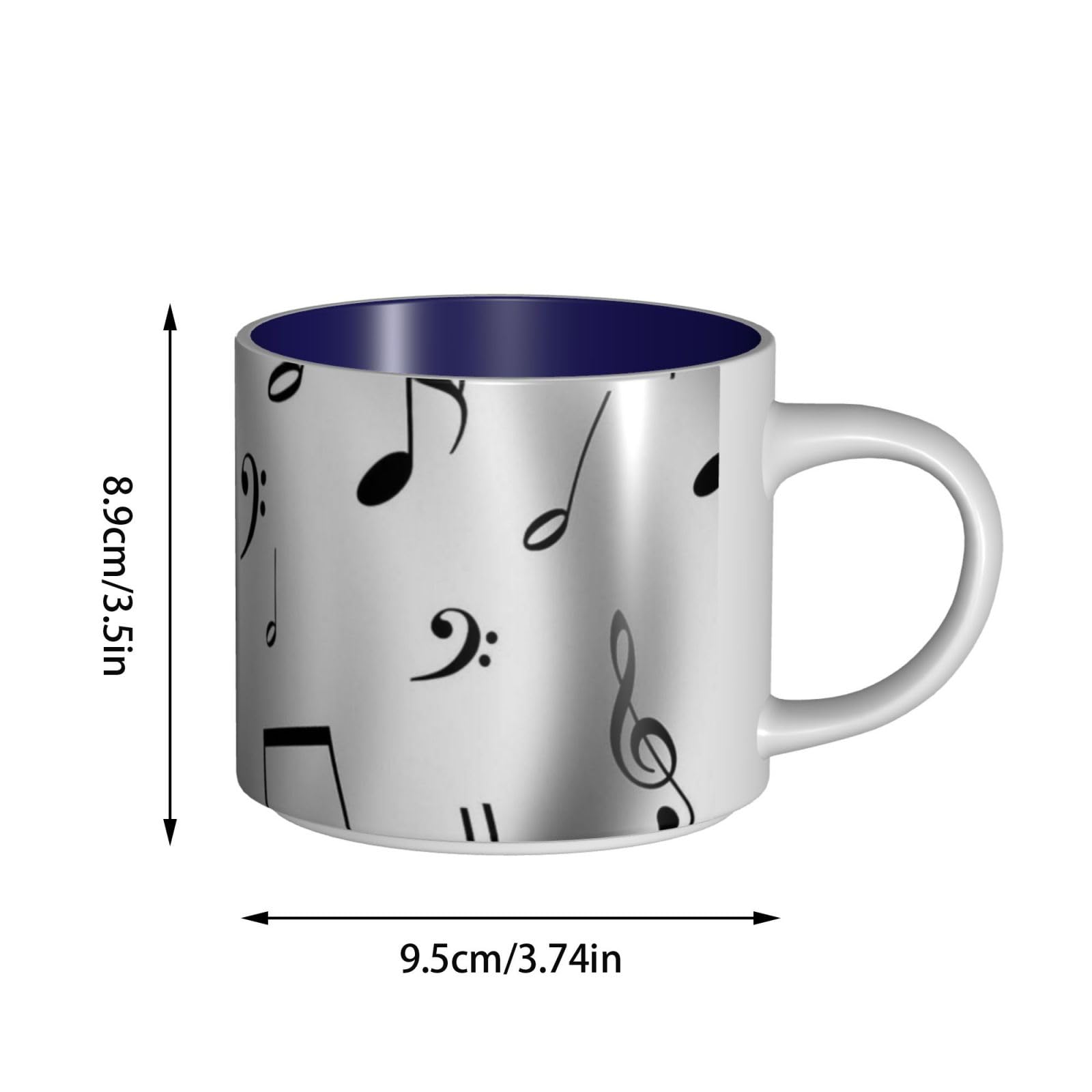 Musica stampata grande capacità tazze in ceramica tazza di caffè