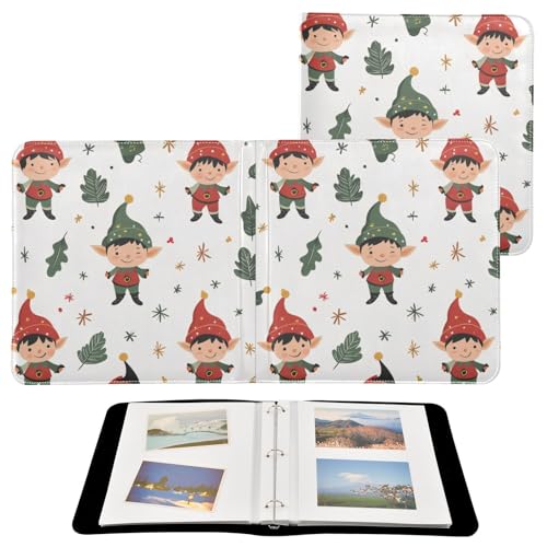 Álbum de Fotos Navideño con Elfos Lindos, Autoadhesivo, Tamaños 3x5, 4x6, 5x7, 6x8, Álbum de Scrapbook DIY de 3 Anillos con 20 Páginas en Blanco, Álbum Magnético miniatura 2