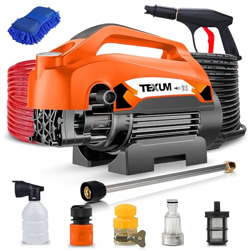Image of TEXUM TX-75 Portable high Pressure Car Washer Machine for Washing car, Bike, Vehicles, 220 Bar Max Pressure and 2.5 KW Motor Power. (Updated Model)