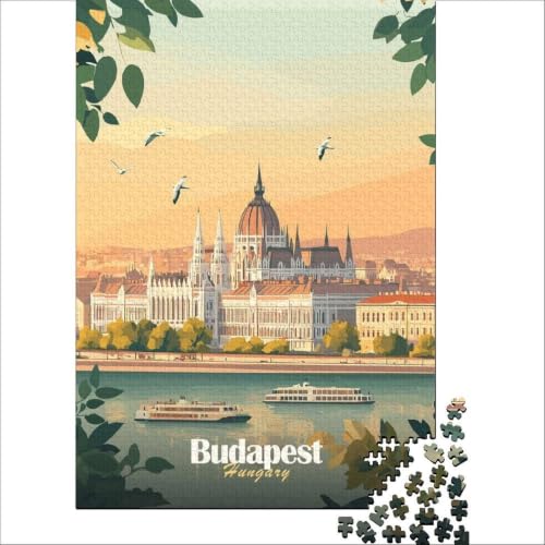 Rompecabezas de 1000 piezas para adultos con diseño artístico del Parlamento de Budapest 2