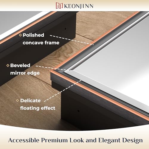 Image of Keonjinn 16 inch x 24 inch Bathroom Medicine Cabinet with Mirror, Oil Rubbed Bronze