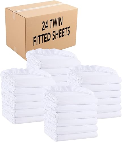 Arkwright Sábanas bajeras de microfibra a granel  (caja de 24) hilos de dobladillo codificado por colores, suministros esenciales para anfitriones