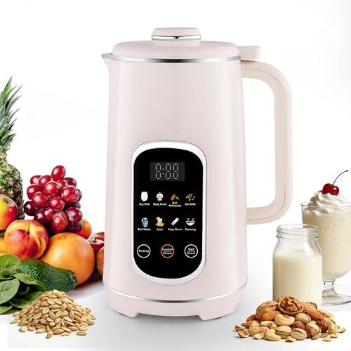 Nut Milk Maker Machine, 8-in-1, 40oz, White, Homemade Oat, Almond and Plant Based Beverages, 12H Delay Start, Keep Warm, Self Cleaning