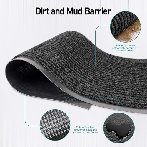 Image of MaxMat Extra Large Commercial Door Mat, Rubber Border Heavy Duty Door Mat, Waterproof, Low-Profile, Easy to Clean, Rubber Entry Mat. (Black, 3 x 6 feet)