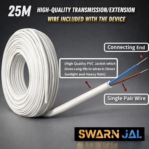 Image of Water Tank Alarm Overflow By Swarn Jal, Water Bell, Loud Human Voice, Brass Sensors with Magnetic Isolation 100% Shock Proof, 1 Year Complete Warranty + 25M Wire