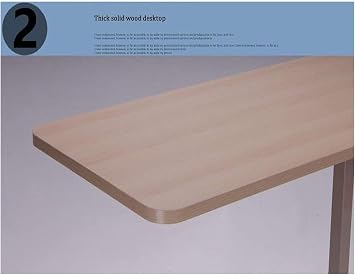 Standing Bedside Desk Thick Solid Wood Desktop Overbed Table L-Shaped Base Laptop Desk Portable Mobile Coffee Table