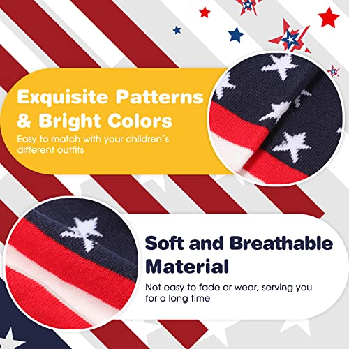 Haysandy 4 Pairs Kids American Flag Socks Kids Patriotic USA Socks Independence Day 4th of July Cotton Knee High3