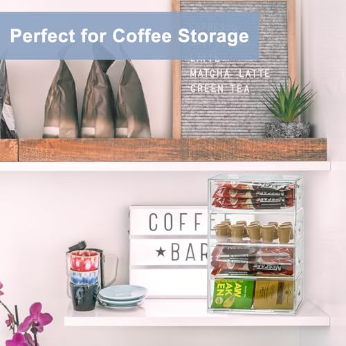 3 Packs Schubladenbox Schreibtisch mit 8 Schubladen, Acryl Stapelbar Schreibtisch Organizer Schubladen, Klar Schubladenbox Klein Make-up, Sonnenbrillen Stationery Organizer für Büro (3 Packs)