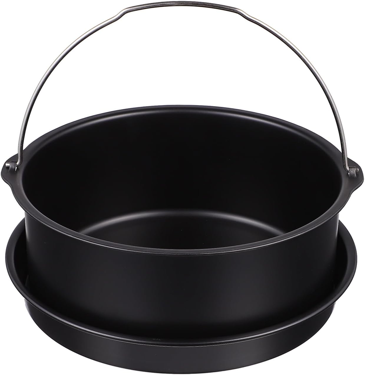 Abaodam Air Fryer Accessories 2pcs 7 Inch Cake Basket and Pizza Pan Set Compatible with 3.5-5.8qt Air Fryers Nonstick Bakeware for Home Baking and Cooking