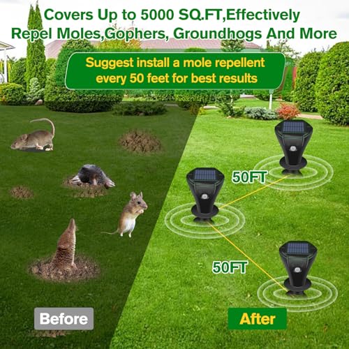 Hianifri Ultrasonic Mole Repellent Outdoor thumb #5
