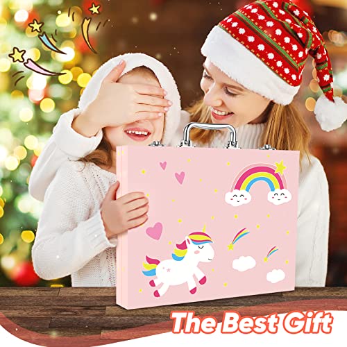 Art Supplies, 182 Pack Deluxe Wooden Art Set Crafts Drawing Painting Kit with Crayons, Oil Pastels, Watercolor Pens, Color Pencils, Creative Gift Box for Girls Boys Beginners - Image 3