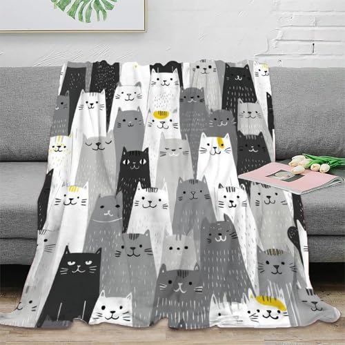 Plaid chat 150x200 couverture polaire microfibre dessin animé - 2