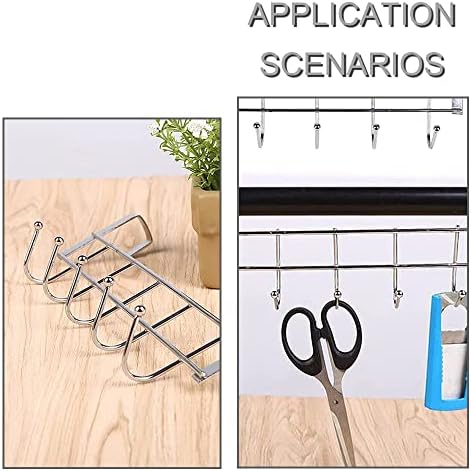 Over Door Hanger, Over Cabinet Hanger5 Kitchen Over The Cabinet Over Door Hooks for Hanging Metal Hanger ,Towels, Purses, Shovel ,Cup, Made of 6063 Space Aluminium with Brushed Finish -Rustproof