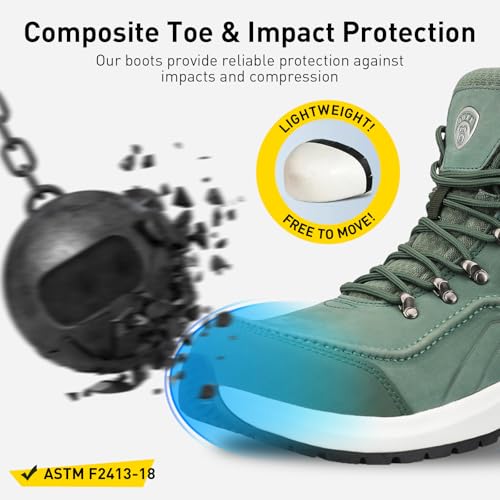OUXX Men's Composite Toe Work Boots, ASTM F2413 Electro-Static Discharge Safety Shoes, Anti-Slip Rubber Outsole(OX2601)3