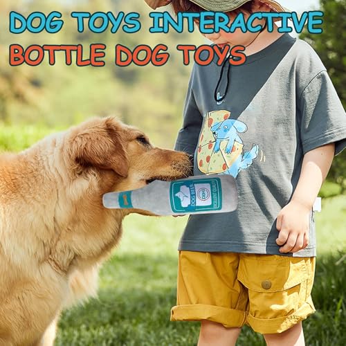 Quietschspielzeug für Hunde, Weinflaschenform, lustiges Spiel, Hundespielzeug, Plüsch, zum, Spielen, Apportieren, Zahnen, geistige Stimulation, körperliche Aktivität-3