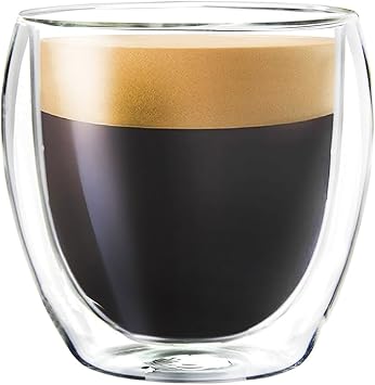 CAPACITEA Espresso Cup, Heat Resistant Double Wall Insulated Glass Coffee Cup,150ml
