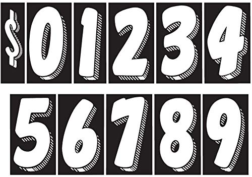 EZ Line Lettering Vinyl Decals for Cars Windshield Large Number Stickers White ON Black 13 Dozen Pro Pack Dealer Supplies