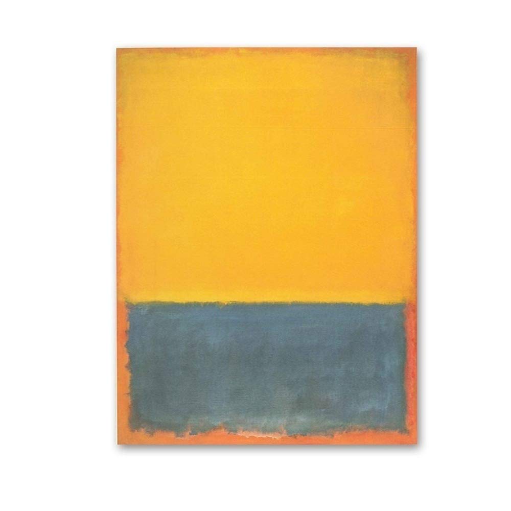 Peinture Rothko jaune bleu orange 60x90 cm pour affiche murale vintage