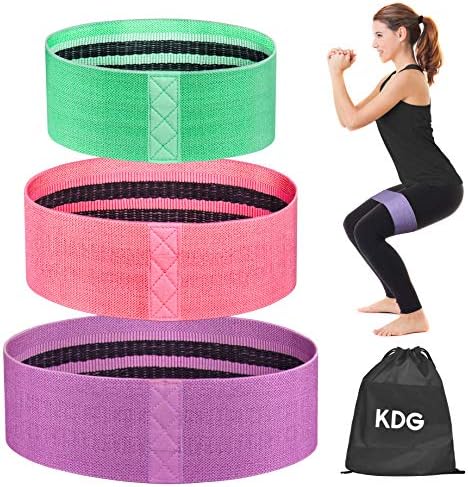 KDG Exercise Bands for Legs and Butt, Non Slip Resistance Loops Band，Wide Workout Resistance Bands Set with Carry Bag for Home Workout, Strength Training, Physical Therapy, Yoga