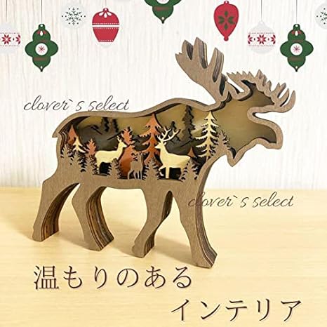 Amazon Co Jp トナカイ 木製 置物 北欧雑貨 鹿 インテリア ヴィンテージ オブジェ ホーム キッチン