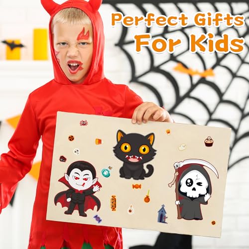 Halloween Stickers 48 Sheets 8.6" X 5.8" Halloween Party Favors Crafts Activities Goodie Bag Stuffers Games Decorations for Kids Toddlers Classroom Gifts Supplies Treats Giveaways — view 5