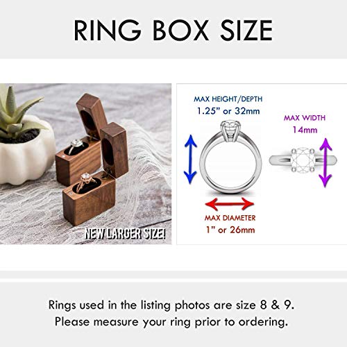 Muujee How About Forever Slim Engagement Ring Box - Engraved Wooden Ring Box For Wedding Ceremony Engagement Proposal Ring Bearer Box - Anniversary Birthday Gift Ideas #TOP6
