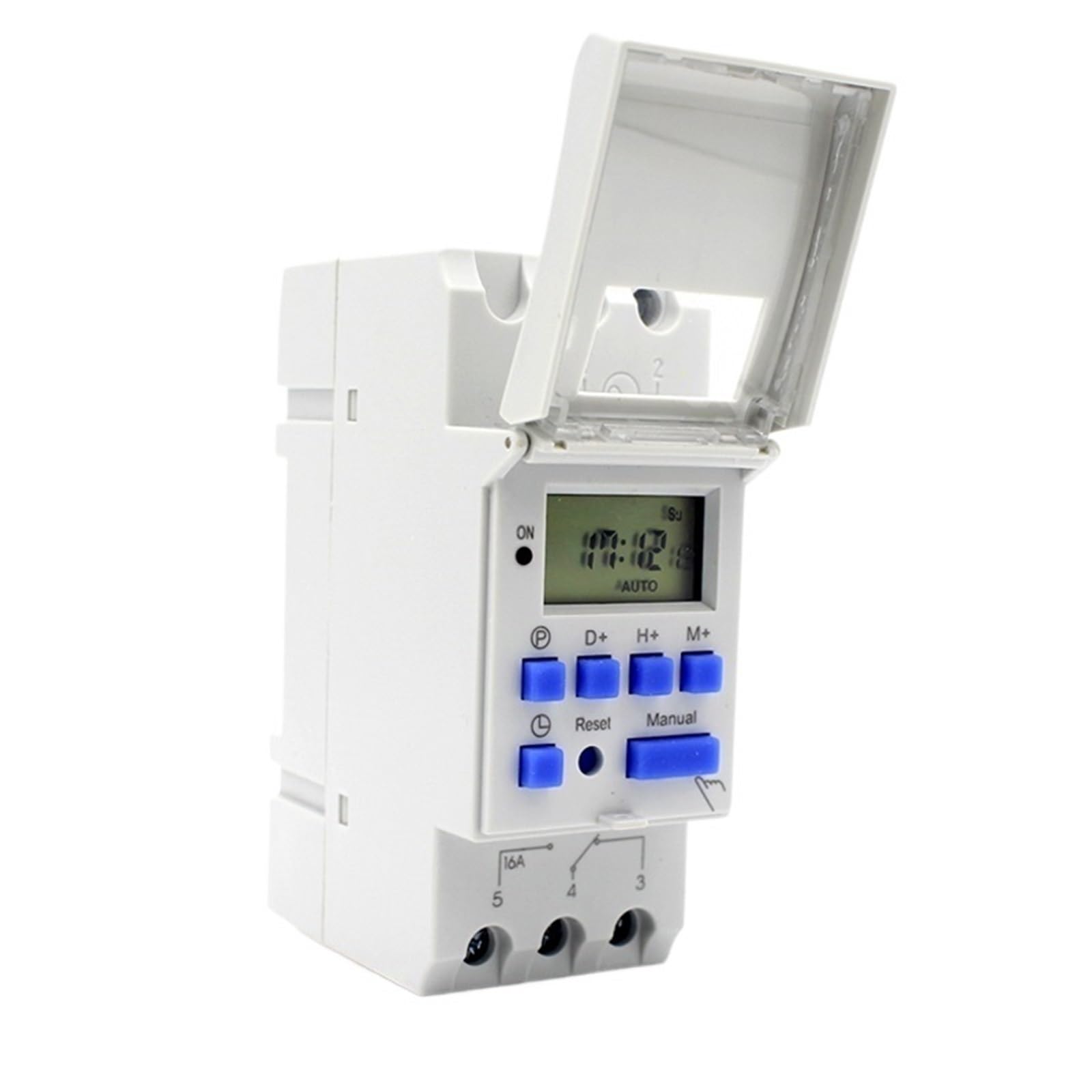 1PCS Programmable Digital Time Switch Relay Timing MT15 220VAC 240V 50/60Hz 12V 16A Din Rail Timer Weekly 7 Days LCD(12V)