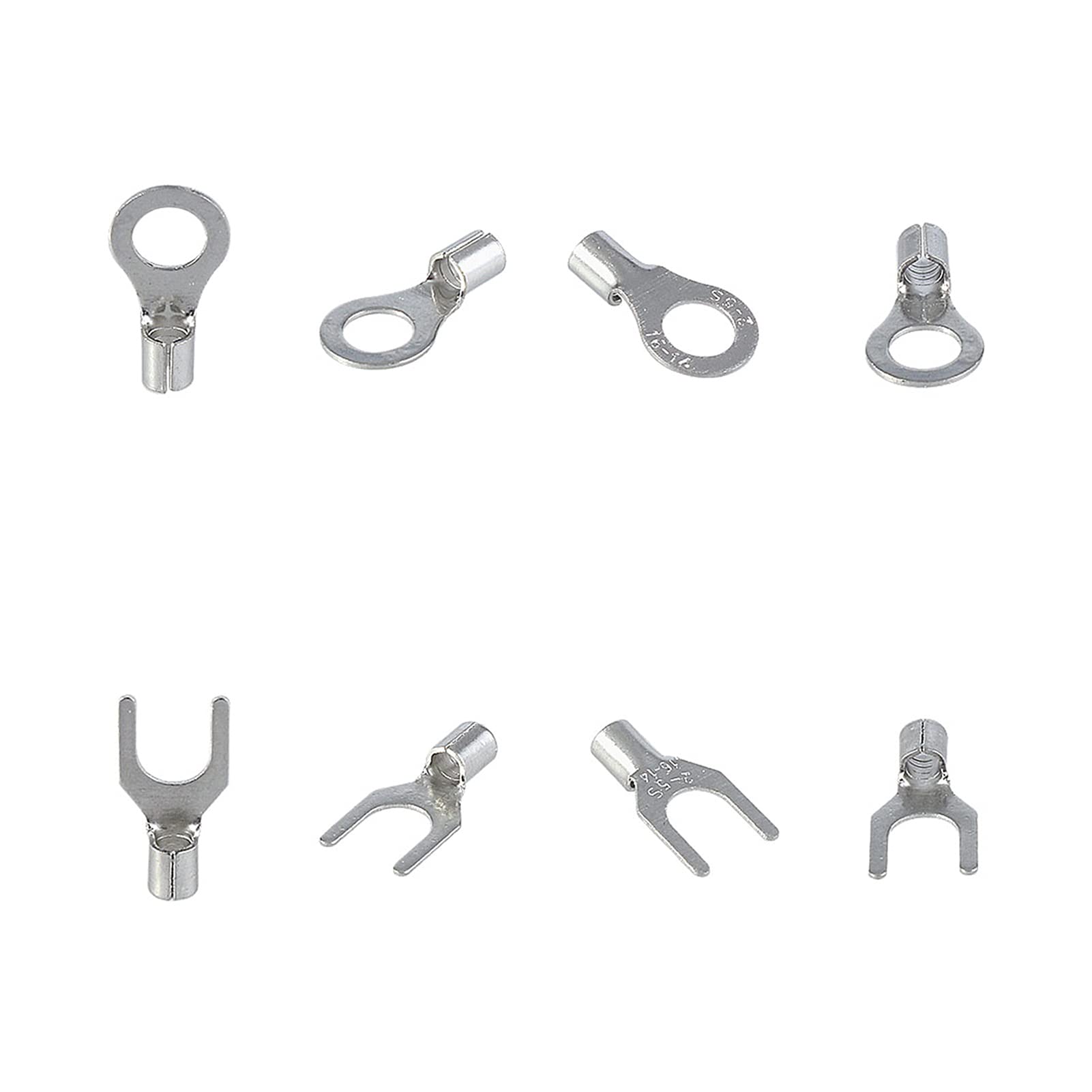 320pcs / Box Compatible With 10 in 1 Anschlüssen Nicht isolierte Ringgabel U-Typ Messingklemmen Sortiments Kit Kabeldrahtanschluss Crimp Spade