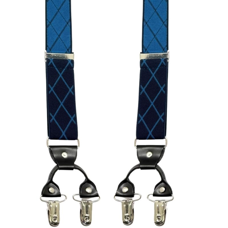 Image of The Tie Hub Suspenders for Men | Slim Clip-On Y-Back Elastic Braces | Adjustable 1.25 Inch | Formal Wedding Office