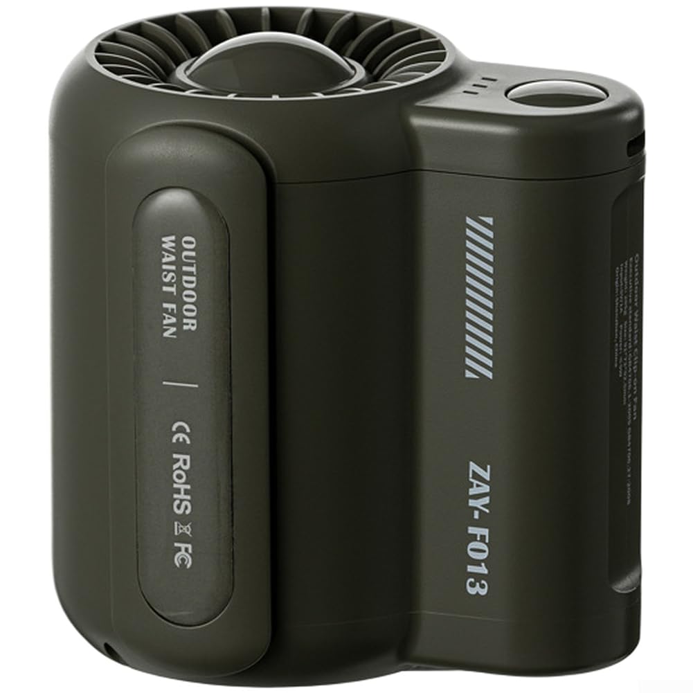 Ventilateur de ceinture USB 4500 mAh silencieux 36 dB portable (vert)