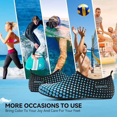 Image of Sixspace Water Shoes for Women Men Aqua Socks Swim Shower Beach Barefoot Pool Quick-Dry Non Slip Lake Surf