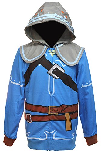 Bioworld Legend of Zelda Hoodie Zelda Costume Zelda Hoodie Zelda Cosplay Zelda Costume-XX-Large Blue