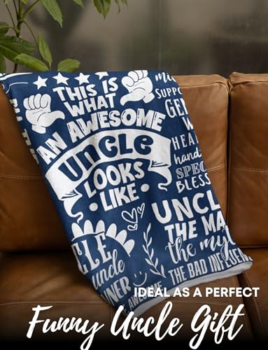 Huglanket Uncle Birthday Gifts Throws, Funny Gift from Niece Nephew, Flannel Blanket for Birthday, Christmas 127 x 165 - Image 2