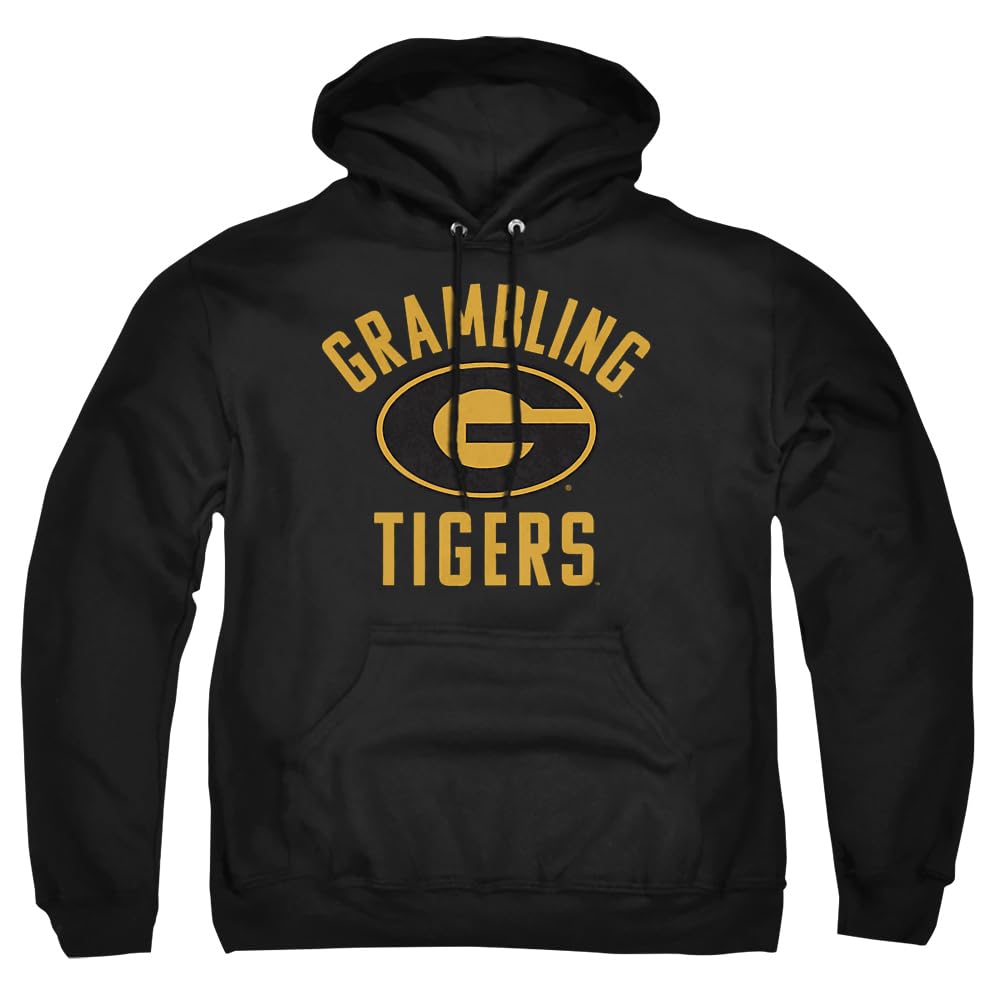 Grambling State University Official One Color Logo Unisex Adult Pull-Over Hoodie,Black, X-Large