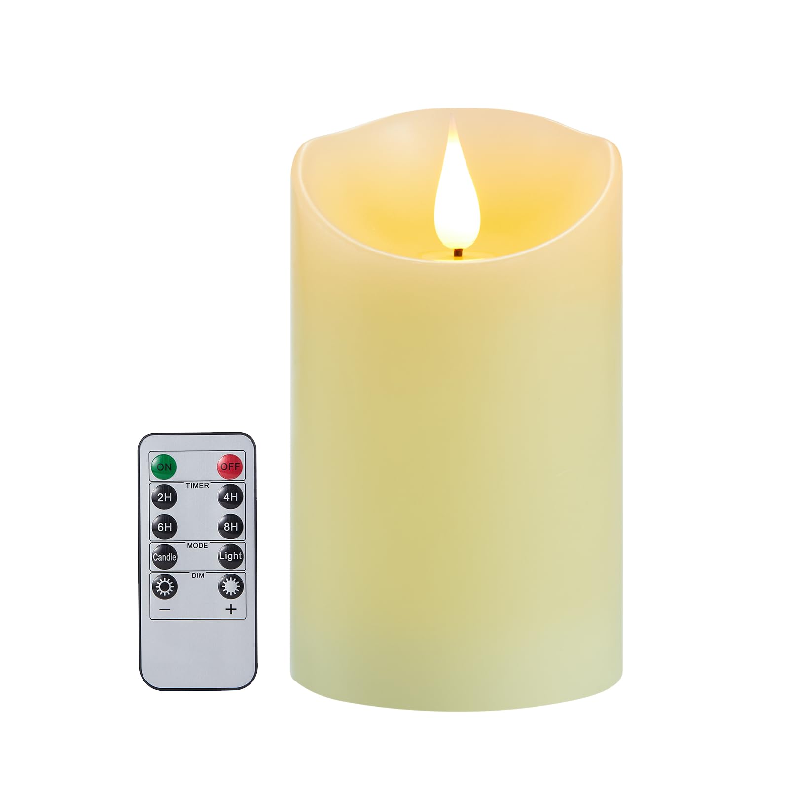 Koelaa LED Candle, Battery Candle, Flameless, Remote Control Candles, Realistic LED Wick, True Wax Candles with Timing Function for Christmas, Festivals Decoration-7.5 * 15cm