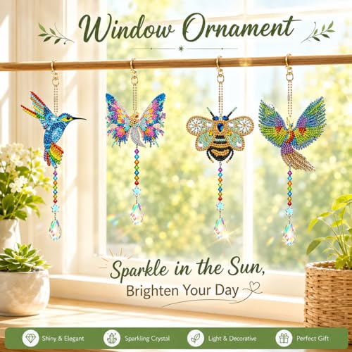 GOOTXUSK Art and Crafts for Kids Girls Ages 8-12, 8 9 10 11 12 Year Old Girl Birthday Gifts,Gem Art Diamond Painting Kits for Kids 8-12,Teenager Girl Gift Ideas,DIY Activities Window Suncatcher by GOOTXUSK - Used condition - Image 2