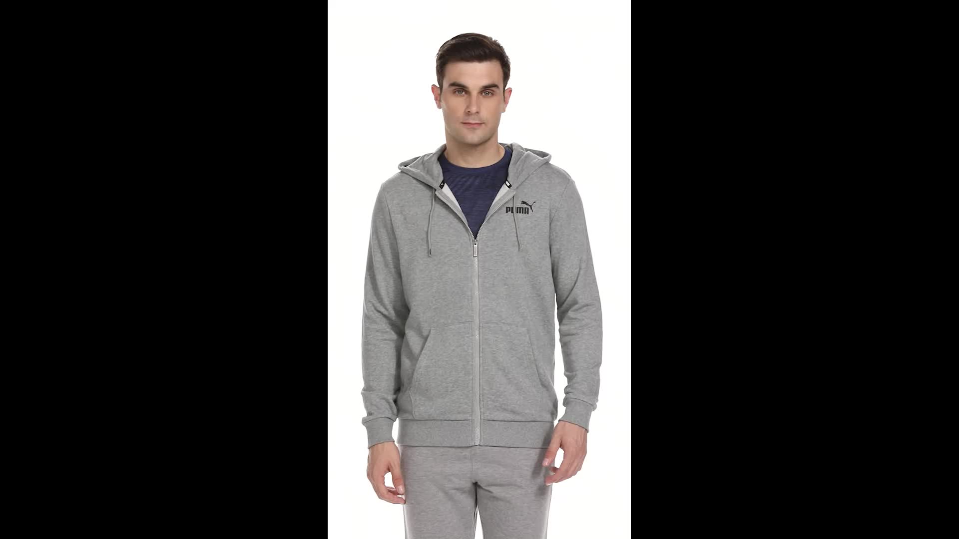 Buy Puma Men's A-Line Coat (58670403_Medium Gray Heather_XS