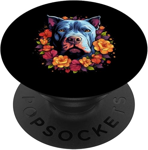 Colorido American Bully Acuarela Arte Mascota Perro Mamá PopSockets Estándar PopGrip