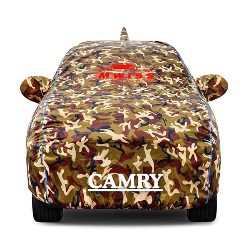 Image of Waterproof Car Cover for Toyota Camry | Dustproof, UV & Scratch Resistant Soft Cotton Lining | Triple Stitched, Mirror Pockets & Elastic Hem | Jungle