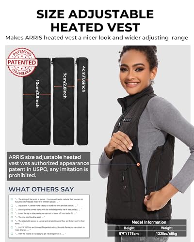 Are Heated Vests Worth It for Women Over 50? Lessons from 15 Years of Training 2 ARRIS Women`s Heated Vest, Size Adjustable 7.4V Electric Warm Vest with Battery Pack Black…