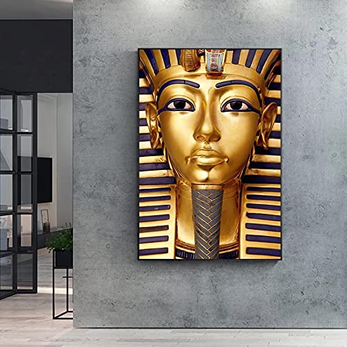 Affiches de pharaon égyptien antique 30x42 cm | Peinture sur toile avec cadre